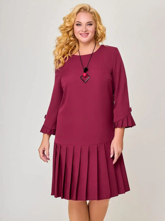 💌【S-5XL】👗 Vestido elegante de manga larga de color sólido de alta calidad de otoño