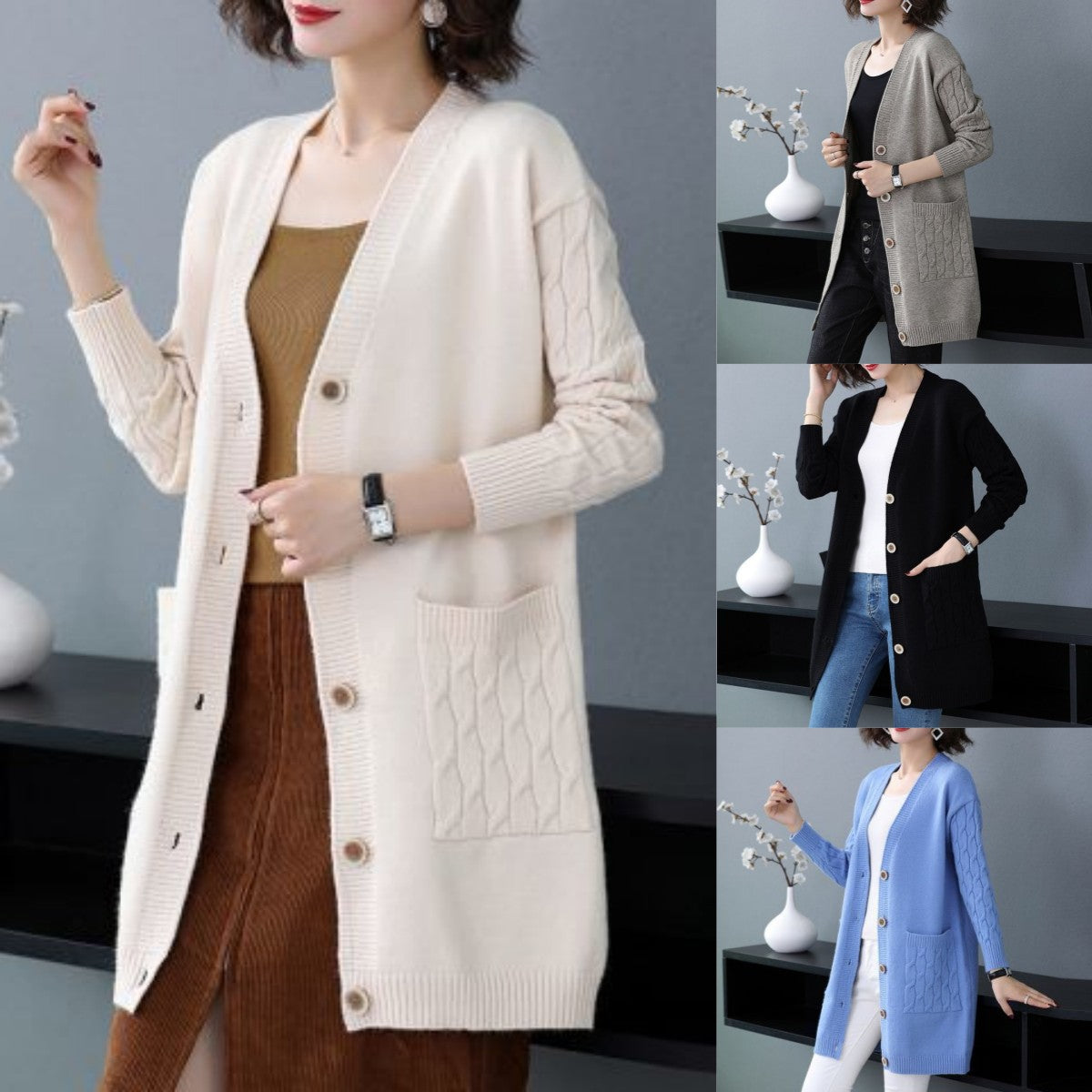 ✨🎀【S-4XL】Džemper veće veličine 2025. Proljeće Jesen Nova široka zadebljana ženska odjeća Pletena jakna