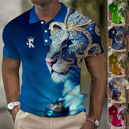 Muška polo majica s 3D printom lava (veličine S-6XL)