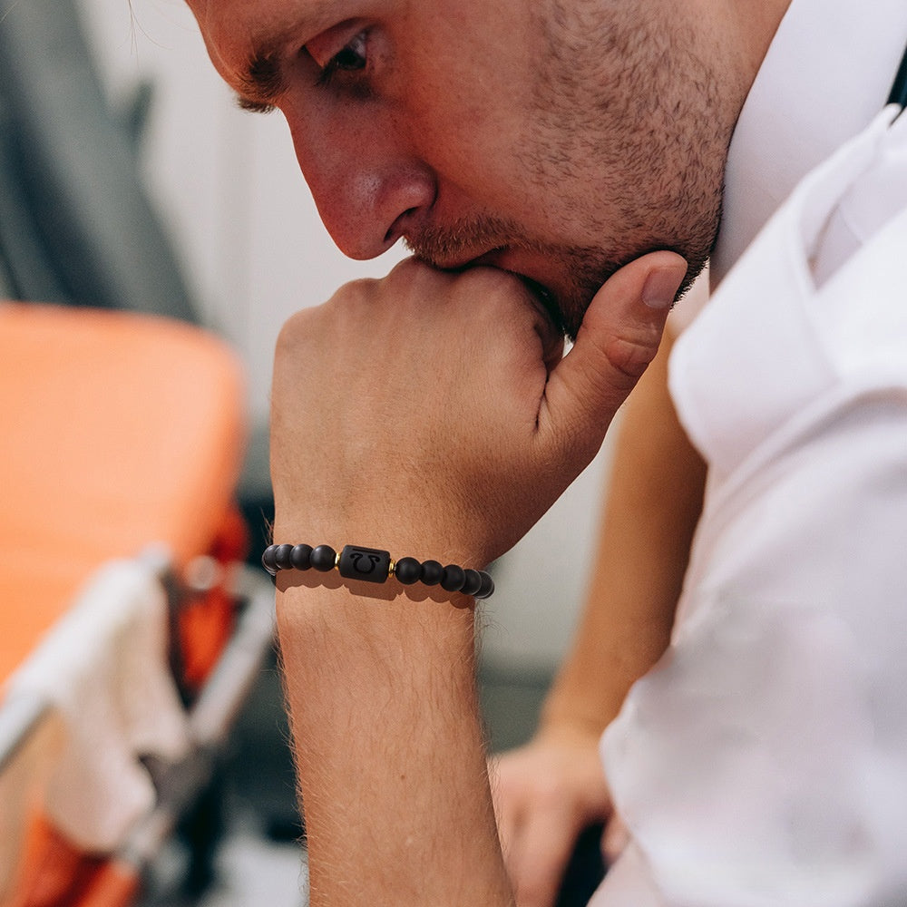 🔥【Kup 1, a 1 dostaniesz gratis】💖Ręcznie robione bransoletki dla par, dwanaście wzorów konstelacji, matowy czarny agat