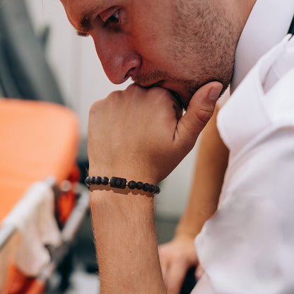 🔥【Kup 1, a 1 dostaniesz gratis】💖Ręcznie robione bransoletki dla par, dwanaście wzorów konstelacji, matowy czarny agat