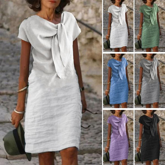 💖👗【Popusti na nove proizvode】🎉😍【S-3XL】Nova ženska haljina od čistog pamuka za proljeće i ljeto modernog dizajna s okruglim izrezom 2025