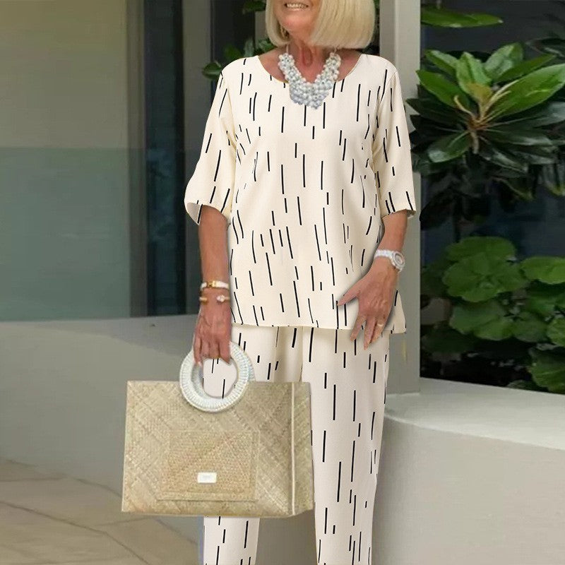 🔥✨【Mânecă scurtă + Pantaloni】👚👖【S-5XL】Costum de damă nou, de înaltă calitate, la modă, casual, confortabil, de vară 2025