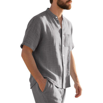 👕Muška ljetna široka lanena košulja kratkih rukava