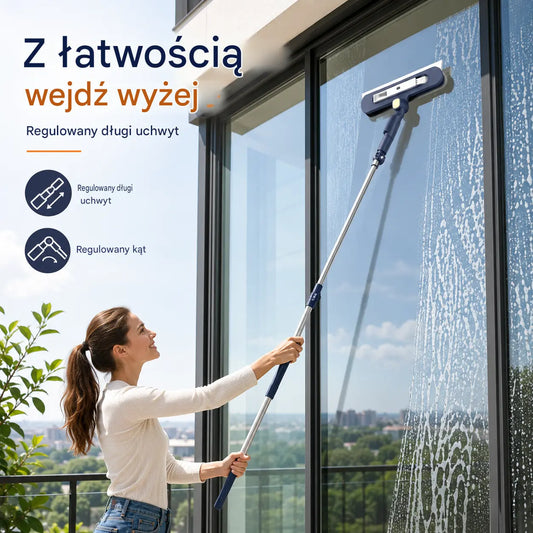 🧼✨ Dwustronna myjka do okien 2 w 1 z wysuwaną rączką do mycia okien w wysokich budynkach.【Dwie pozycje są bardziej opłacalne】