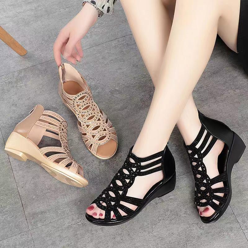 👡【35-40】Sandale srednje visine, prozračne, mekani potplat, mekana koža, moderne i fleksibilne
