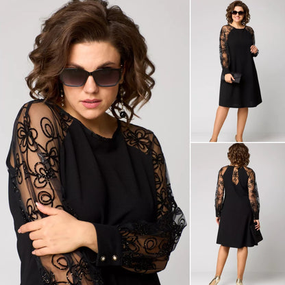 👗 Ograničena ponuda 39% popusta ❤️【S-5XL】2026. novi model haljine s čipkastim rukavima od 100% pamuka
