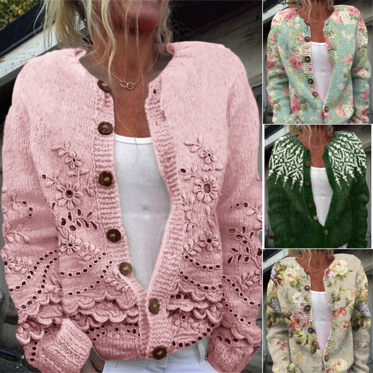 🌸🌸【50% popust】【S-5XL】Ženski kardigan z digitalnim potiskom v retro slogu