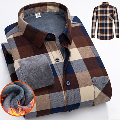 🔥👔【L-5XL】 Ciepła koszula biznesowa z długim rękawem na jesień i zimę
