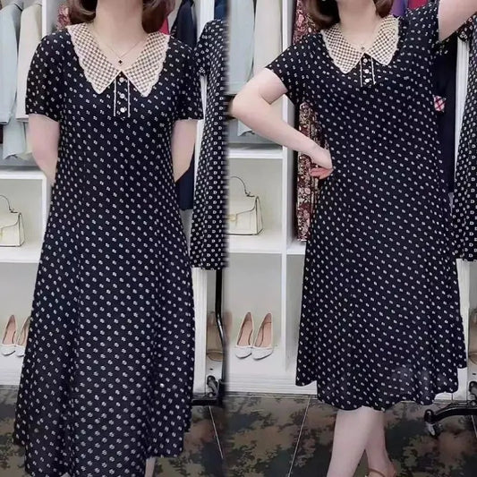 💞【M-4XL】rochie nouă elegantă cu imprimeu punctat