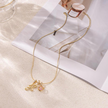 💖Kup 1, otrzymaj 1 gratis✨Stylowy naszyjnik z literą i wzorem serca🎀