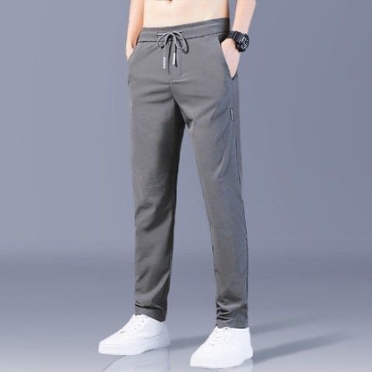 🆒👖【M-5XL】Novi model muških elastičnih ležernih hlača od ledene svile, ravnog kroja, u većim veličinama✅Plaćanje pouzećem