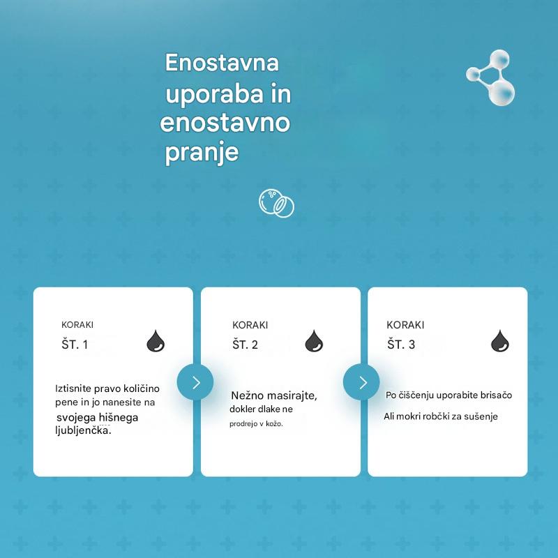 🐱🐈 Nežna dezodorirajoča pena na rastlinski osnovi za hišne ljubljenčke, šamponi za hišne ljubljenčke