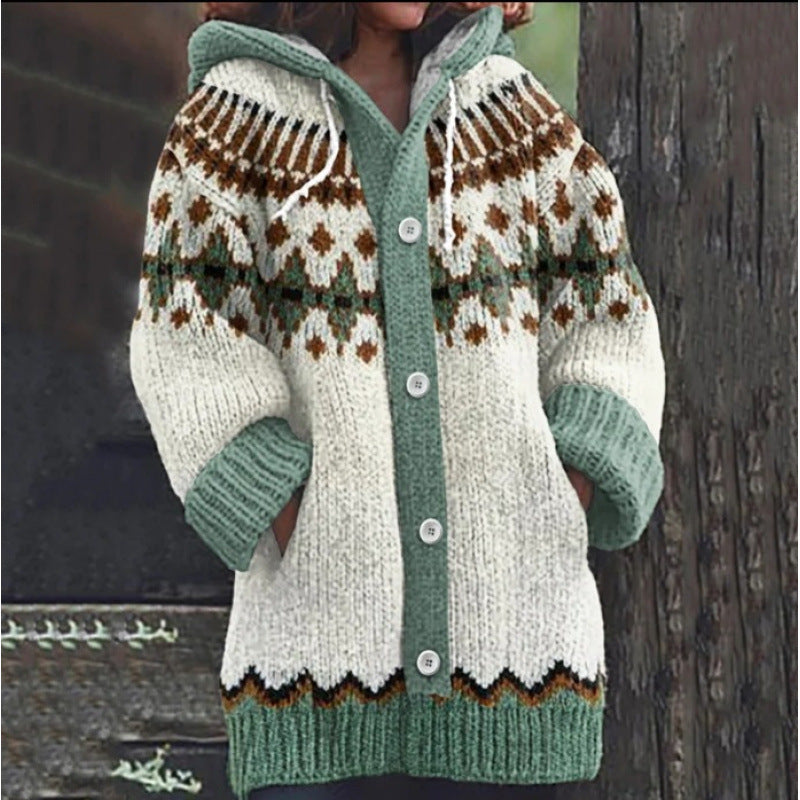 🔥【S~5XL】✨2025 Jesień/Zima Nowa Elegancka Kolorowa Kurtka z Kapturem Retro