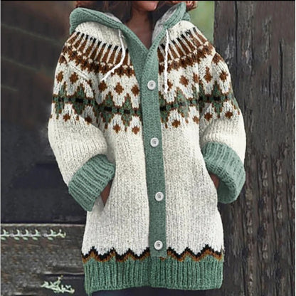 🔥【S~5XL】✨2025 Jesień/Zima Nowa Elegancka Kolorowa Kurtka z Kapturem Retro