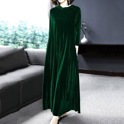 🥻【M-4XL】Rochie elegantă din catifea aurie , emanând farmec elegant din interior spre exterior
