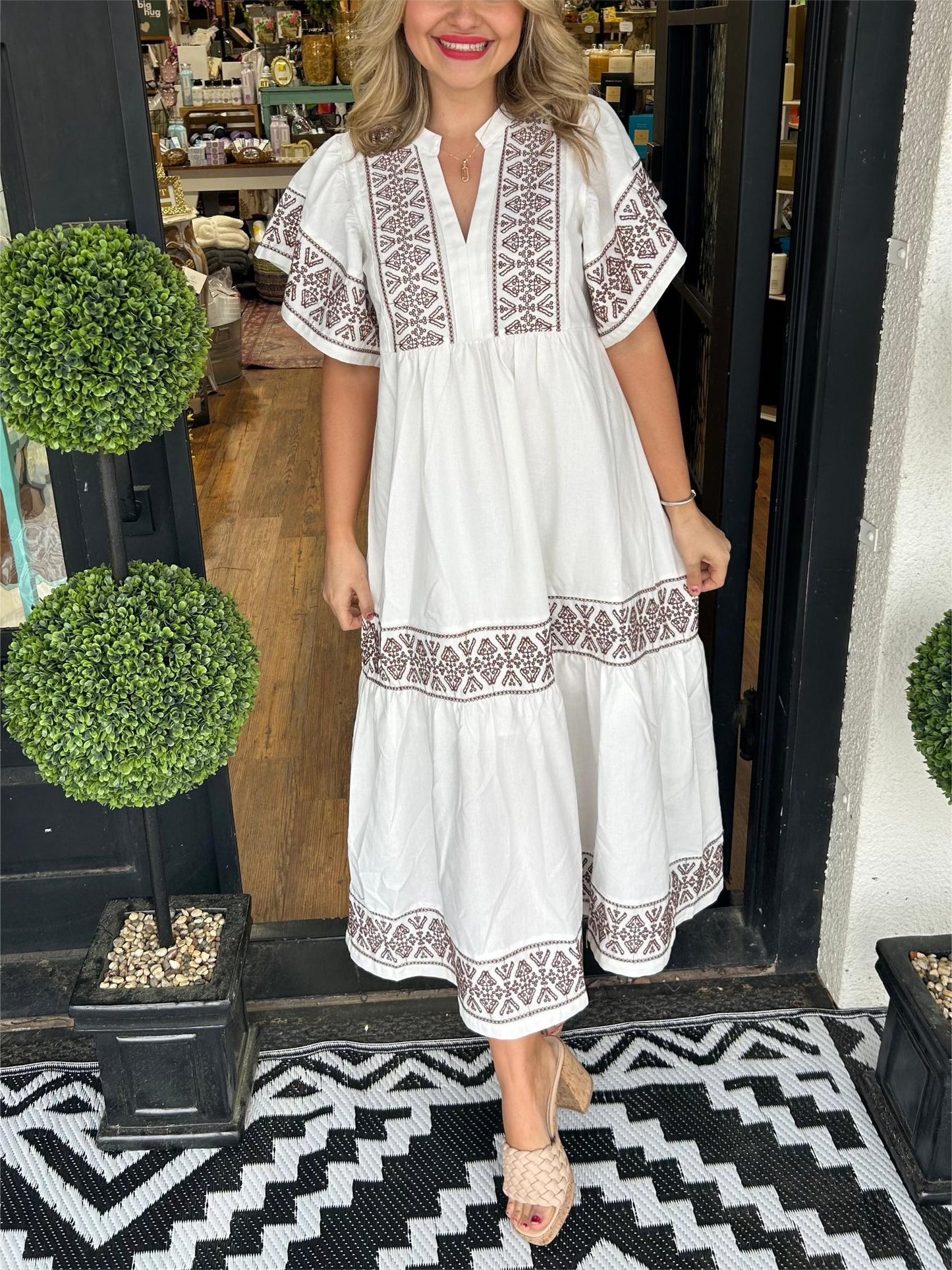 ✨【S-3XL】 ❤️Haljina s printom i širokim V-izrezom