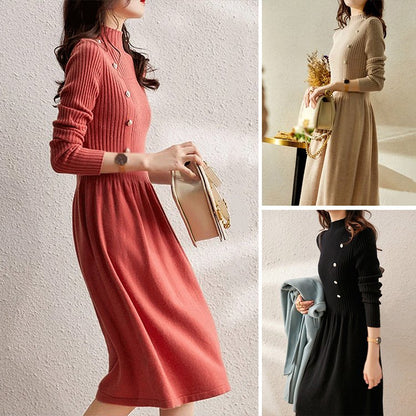 💖Sukienka dzianinowa w paski o dopasowanym kroju【45-70 kg】