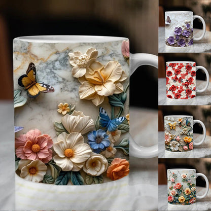 💐Keramička šalica za kavu "Proljetna ruža"