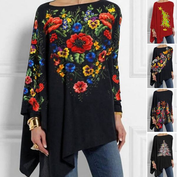 💖【S-5XL】Jesienny top z okrągłym dekoltem w stylu retro