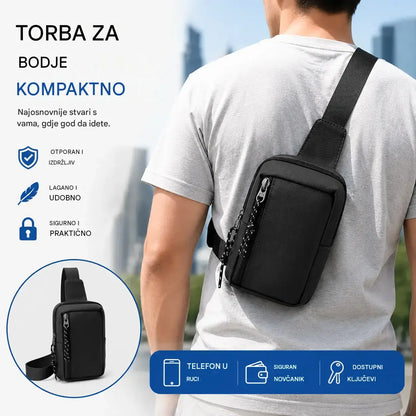 Višedijelna torba za rame s džepom protiv krađe na stražnjoj strani: zaštitite svoje dragocjenosti.