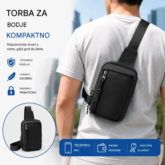 Višedijelna torba za rame s džepom protiv krađe na stražnjoj strani: zaštitite svoje dragocjenosti.