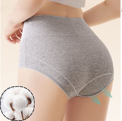 ✨️【Kupite 3, dobijte 3 gratis】✨️Žensko prozračno donje rublje visokog struka od čistog pamuka, udobno, plus veličine, odvodi vlagu  （45-105 kg）