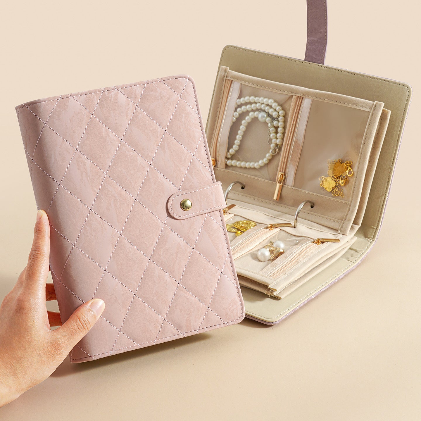 🔥 Vročih 50 % popusta 🔥 Elegantna, prenosna torba za shranjevanje nakita s karo vzorcem