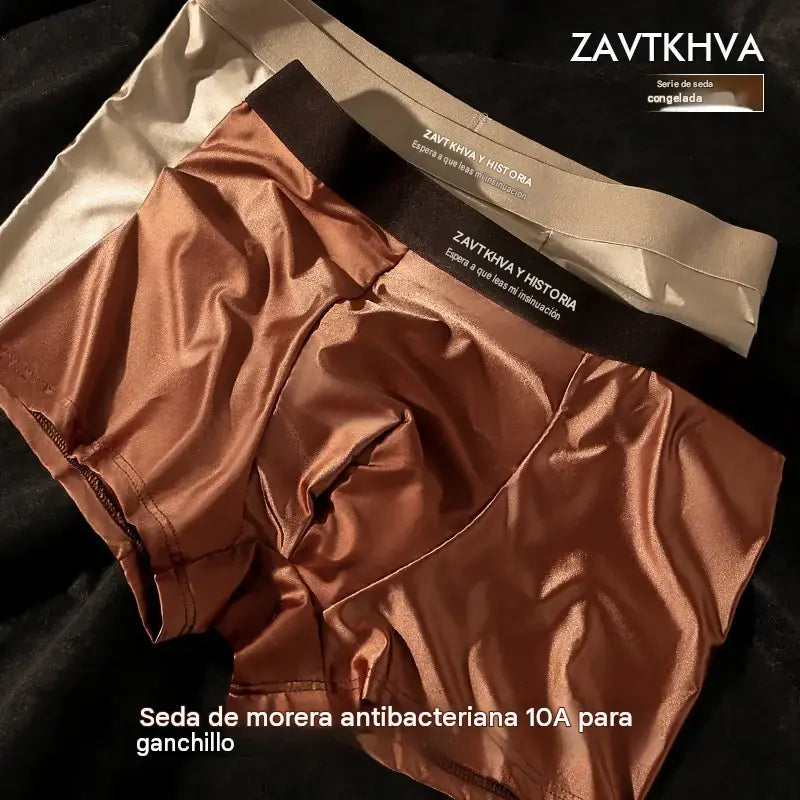 🔥【Pack de 6】Nuevos bóxers de seda fría para hombre – Bóxers de satén transpirables para verano