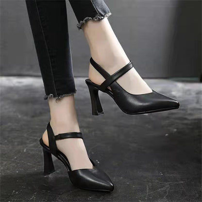 ✨✨【35-40】Elegantne cipele s debelom petom i špicastim vrhom od mekane kože