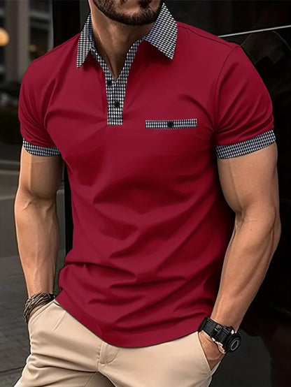 💥Promocja na 2025 rok💥👔【S-3XL】Letnia męska bluza polo z guzikami i blokiem kolorów