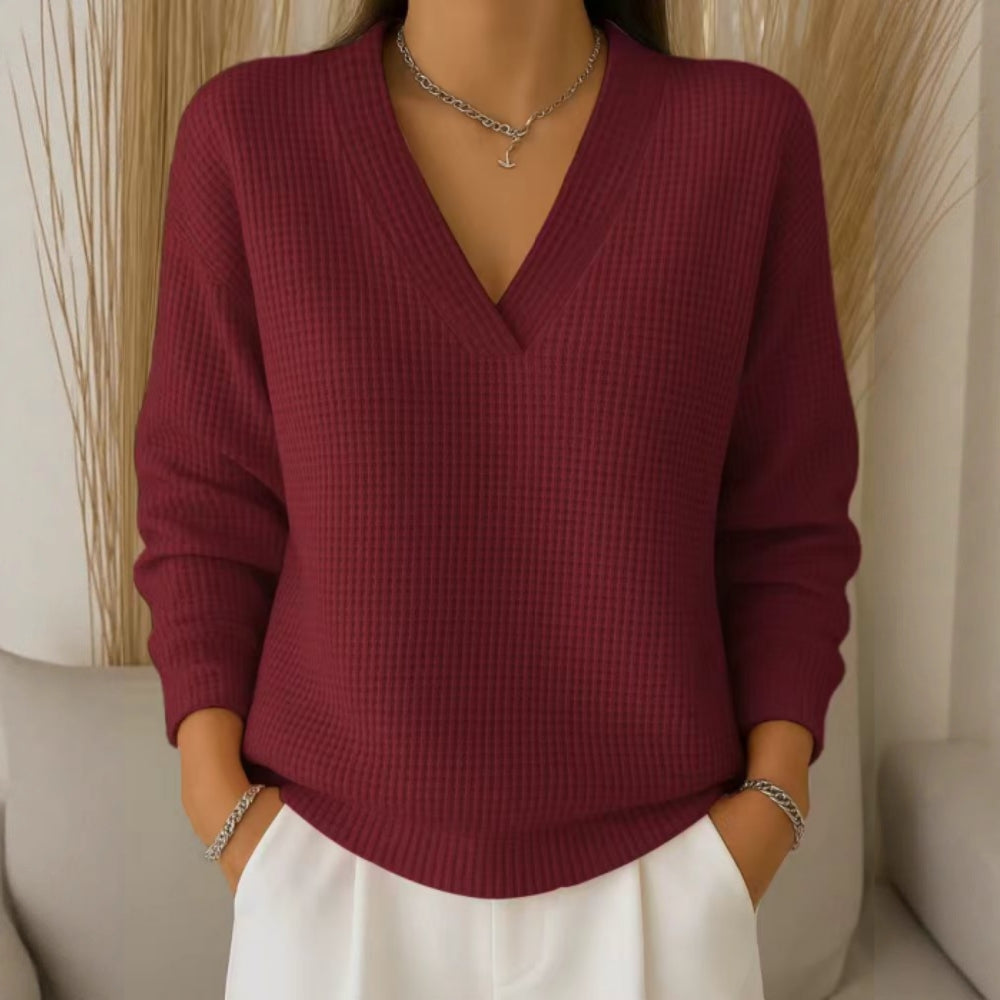 🔥【S-3XL】Elegantna in udobna ženska bluza z V-izrezom