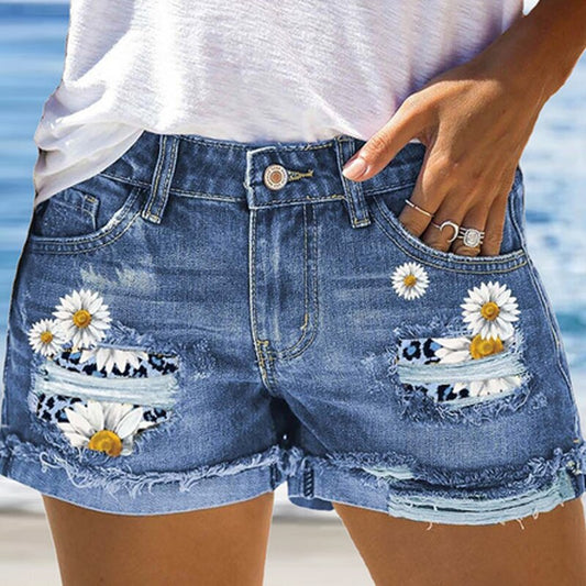 【S-3XL】2025 Femei de moda femeii Plus Dimensiune blugi cu imprimare mare
