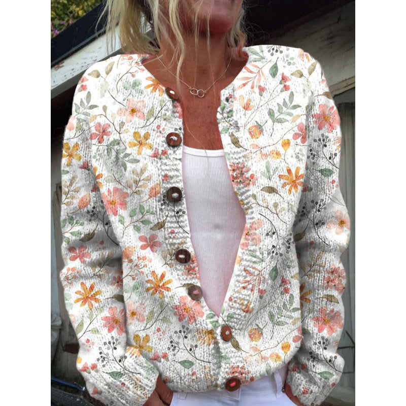 🌸🌸【50% popust】【S-5XL】Ženski kardigan z digitalnim potiskom v retro slogu