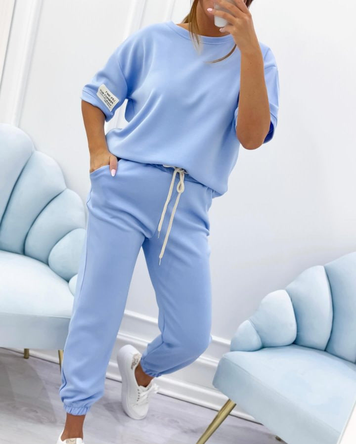 ⏳ Ponuda je vremenski ograničena! ⏰【S-5XL】Ženski ležerni komplet jednobojnog topića i hlača