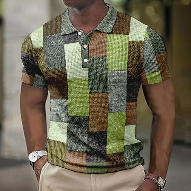 🌴👕【S-5XL】🔥✨2025 Lato Nowa męska casualowa koszulka POLO z geometrycznym wzorem