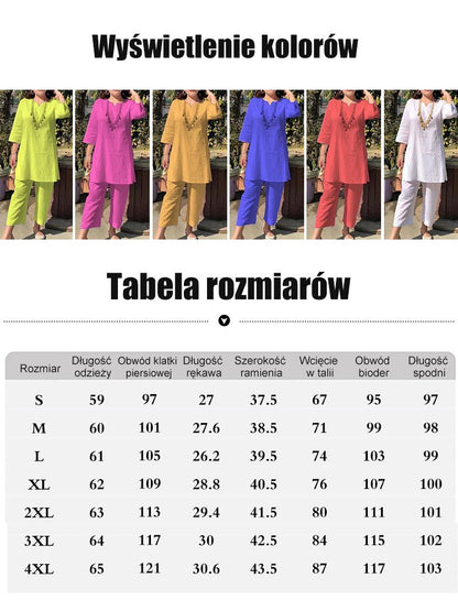 ✨【40-100 kg】 Ljetno odijelo od pamuka i lana u etničkom stilu