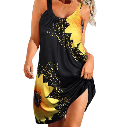 💟👗 Nova ležerna haljina s remenima s printom，Hladan i prozračan