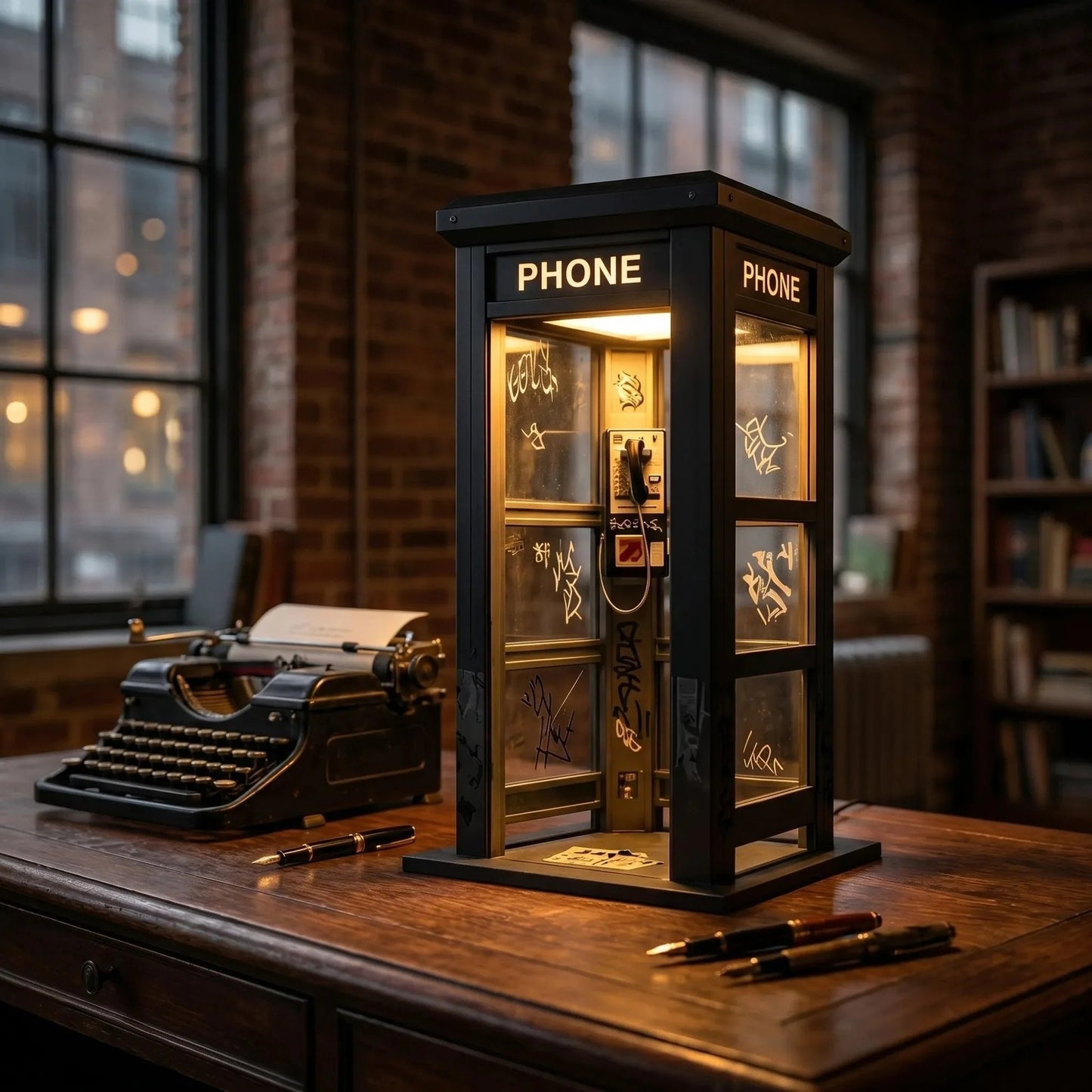 ✨⏰ LIMITIRANO IZDANJE Vintage ambijentalna lampa u obliku telefonske govornice: Nostalgičan dizajn s toplim ambijentalnim svjetlom 💡📞