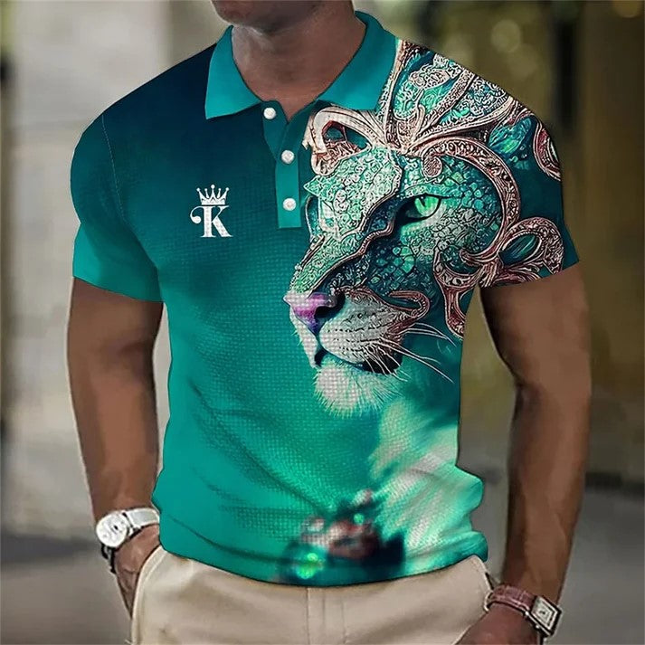 Muška polo majica s 3D printom lava (veličine S-6XL)