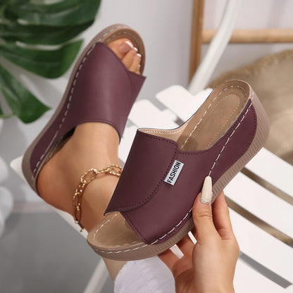 🔥👡【36-43】Sandalias de mujer modernas fabricadas en piel auténtica con suela suave y gruesa del año 2025.