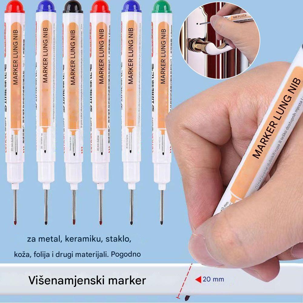 👍20 mm dugi marker s vrhom za duboke rupe, specijalni marker na bazi ulja za obradu drva, pogodan za keramiku, ugradnju u kupaonici, ukrasno pričvršćivanje i označavanje drva