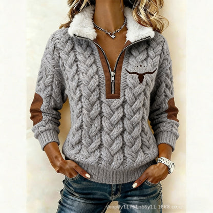 Časovno omejeno presenečenje: 50 % popust!🔥🔥 Pulover z dolgimi rokavi in puhastim kardiganom