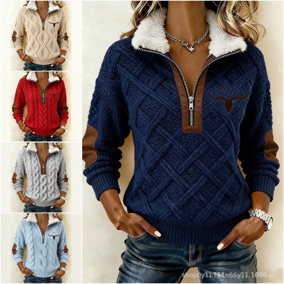 Časovno omejeno presenečenje: 50 % popust!🔥🔥 Pulover z dolgimi rokavi in puhastim kardiganom