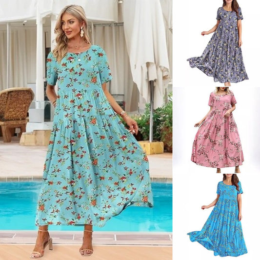🔥🔥【Oferta pe timp limitat】2025 noua rochie imprimata moale si confortabila de vara