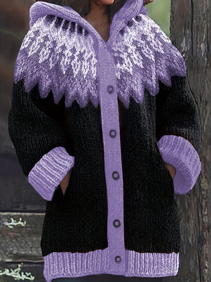 【S~5XL】✨Elegantna, barvita retro jakna s kapuco