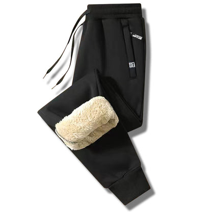 【M–5XL】Pantalones de chándal de invierno para hombre con grueso forro de sherpa – cálidos y cómodos (40–100 kg)