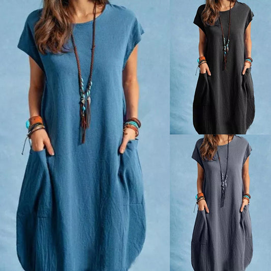 🔥🥰[S-3XL] 2025 Rochie lejeră pentru femei din bumbac și in