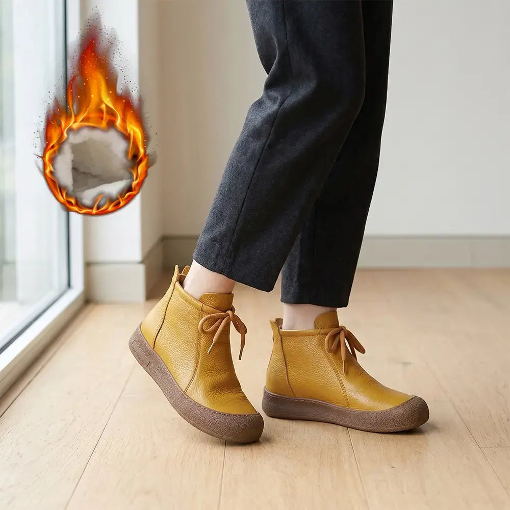 ✨【Veličine 35–40】Ženske tople gležnjače od prave kože – model na vezanje, dostupne u više boja🥰