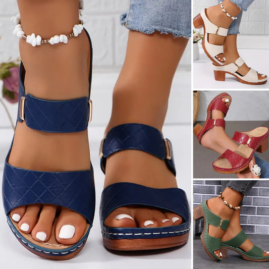 ✨【36-42】👡Sandale casual cu talpa groasa la moda cu talpa groasa de dama de culoare solida
